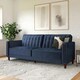 image 5 of Pin tufted transitional Sofa Bed velvet blue Blue | BLUE