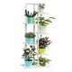 image 1 of Living and Home Wooden Multi-Tiered Potted Plant Stand - White