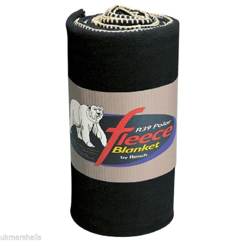 Result Plain Warm Outdoor Fleece Blanket (330gsm) - Black - One Size