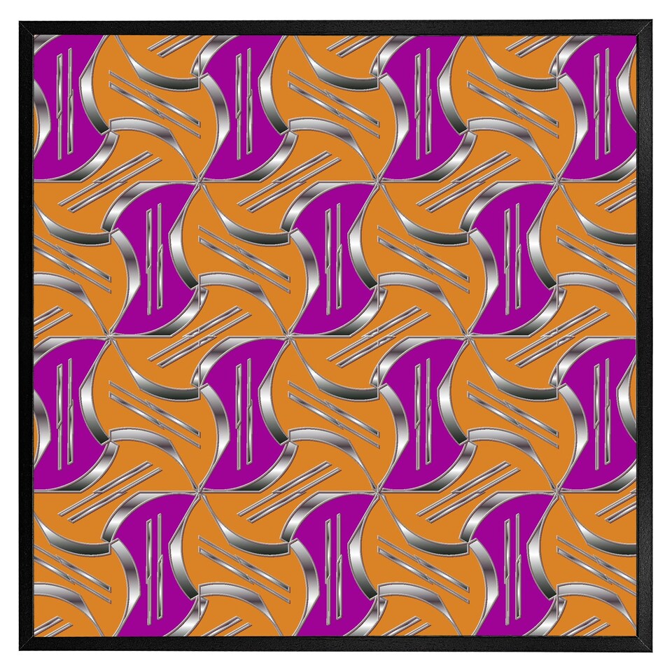image 1 of Geo metalic shapes (Picture Frame) White | M
