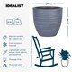 image 4 of Plaited Style Grey Round Garden Planter, Outdoor Plant Pot D24 H23 cm, 10.4 ltrs Cap.
