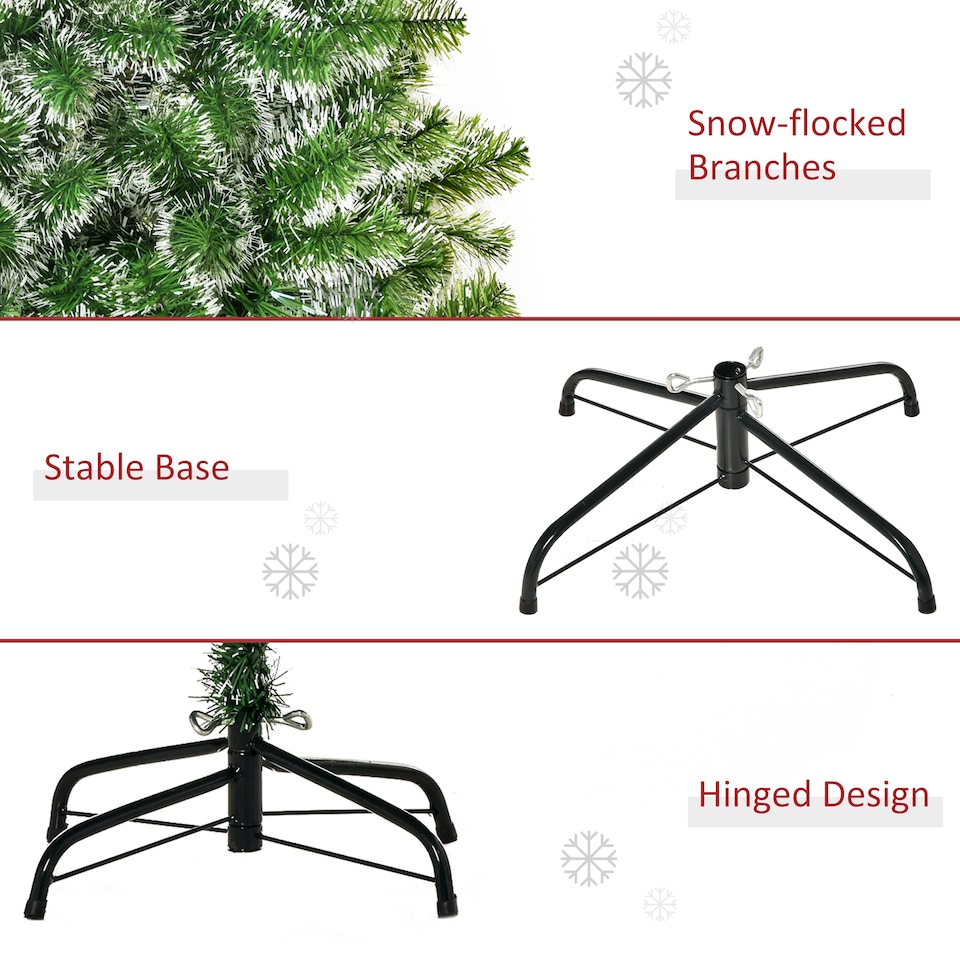image 1 of HOMCOM 5FT Indoor Christmas Tree Artificial Decoration mas Gift with Metal Stand Branch Tips