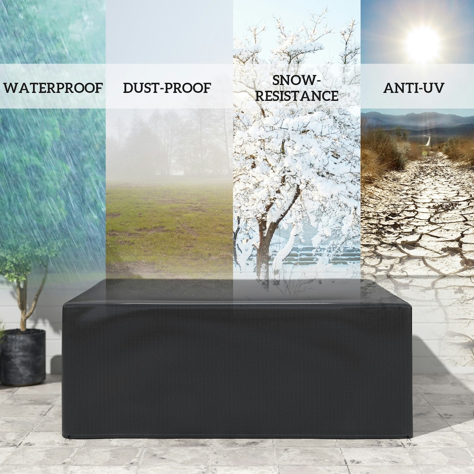 image 1 of Outsunny 235x190x90cm Large Patio Set Outdoor Garden Furniture Cover Black