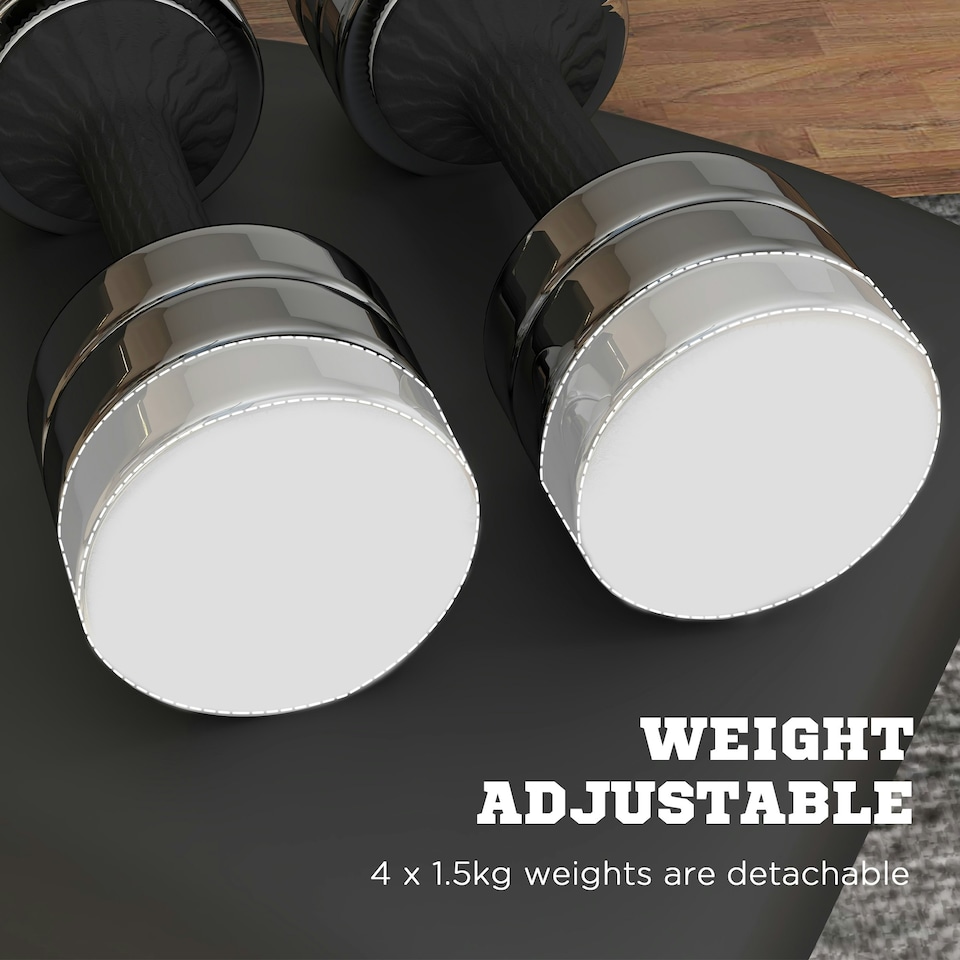 image 1 of SPORTNOW Adjustable Dumbbells Weights Set with Storage Box, 10kg x 2