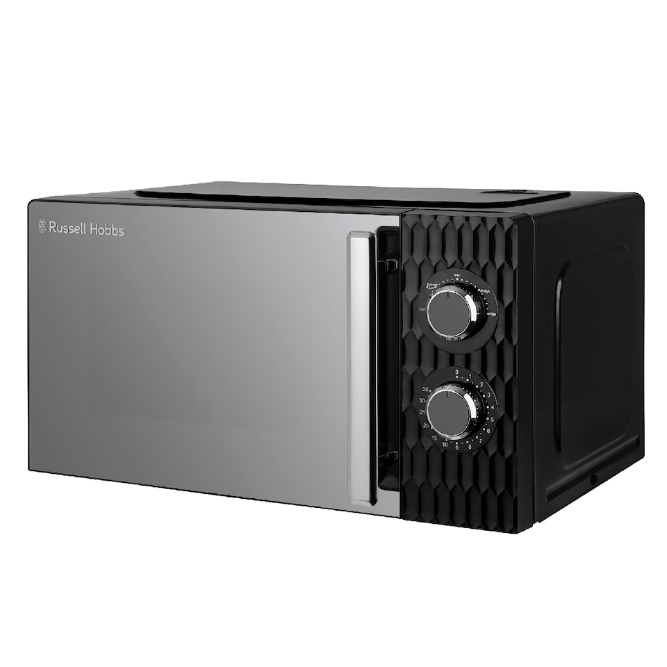image 1 of Russell Hobbs Honeycomb Bundle Set with Kettle, 4 Slice Toaster, and Microwave Black HCBNDL4B