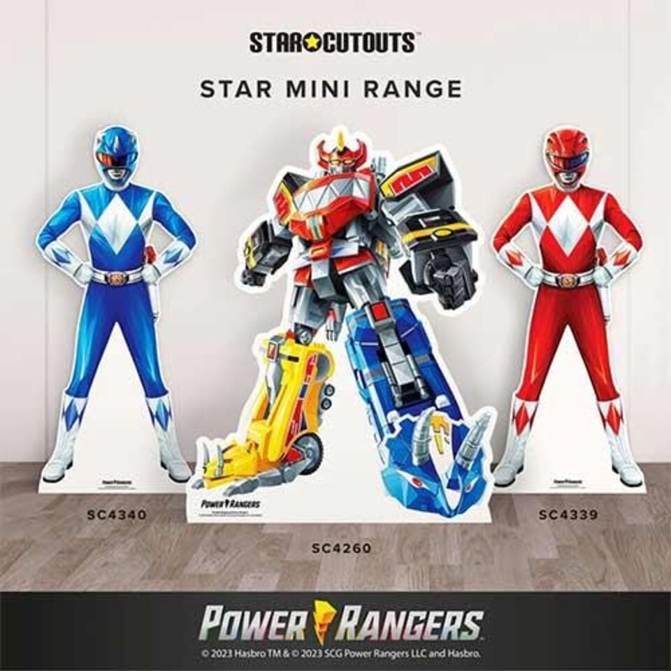 image 1 of Blue Power Ranger Star Mini Cardboard Cutout 95cm