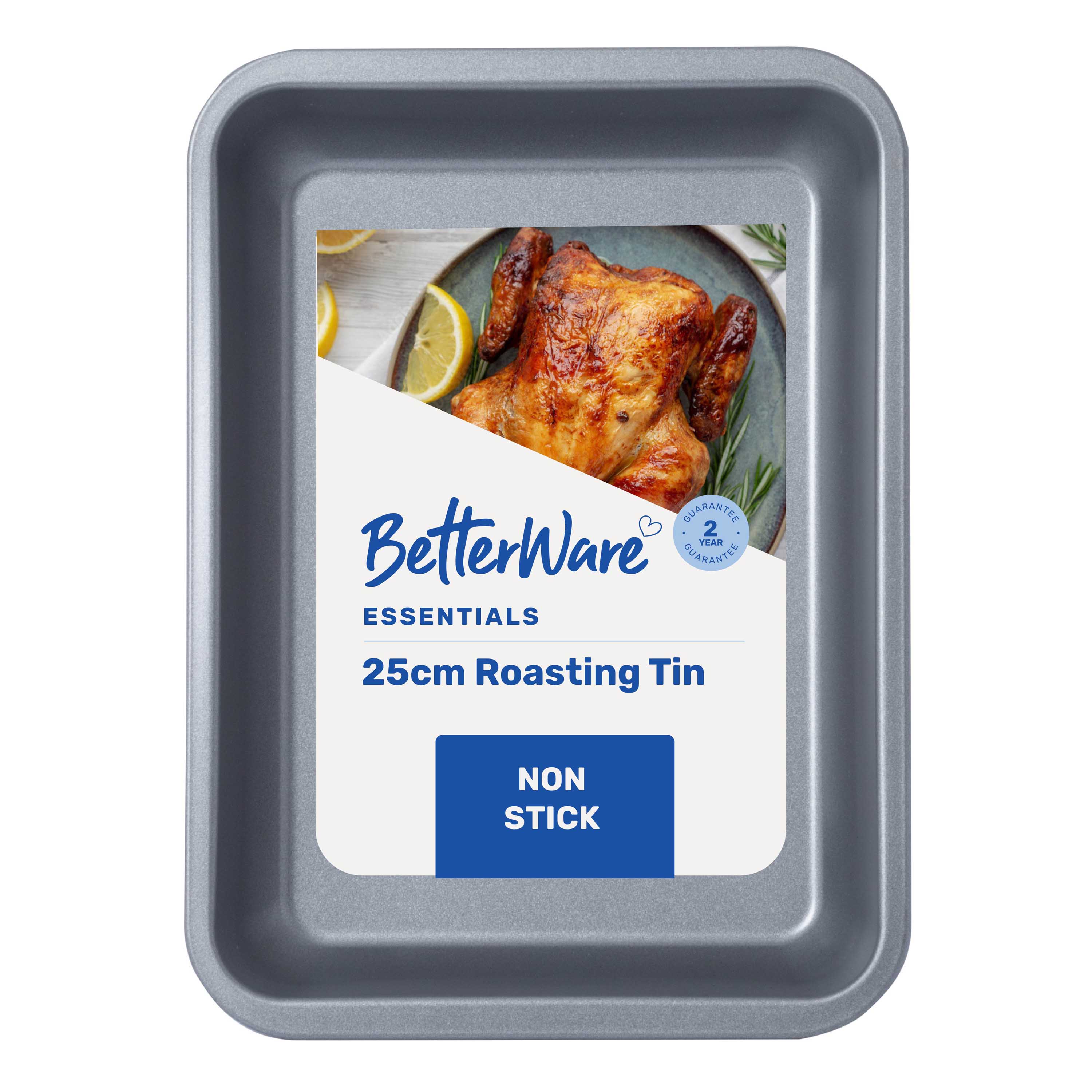 Betterware Essentials 25cm Non-Stick Roasting Tin in Silver