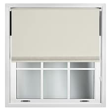 FURNISHED Thermal Blackout Roller Blinds with Diamante Edge Made to Measure Window Shade | Cream | Cream | (W) 240cm x (L) 210cm