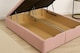 image 2 of 3FT Single  Pink Teddy Boucle Fabric Foot Lift Ottoman Divan Bed Set Headboard & Mattress