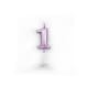 image 1 of Pink Number 1 Candle Pink