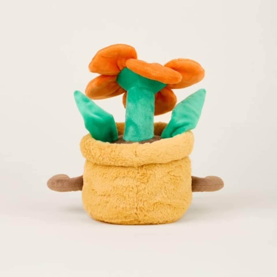 image 1 of Warmies Plush Orange Flower Pot Microwavable LARGE