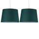 image 1 of Set of 2 Dark Green 28cm Tapered Cylinder Pendant or Lamp Shades Green