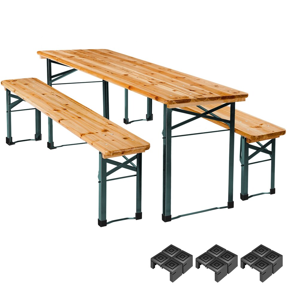 image 1 of Picnic Table and Benches Sissi - 3-piece, foldable
