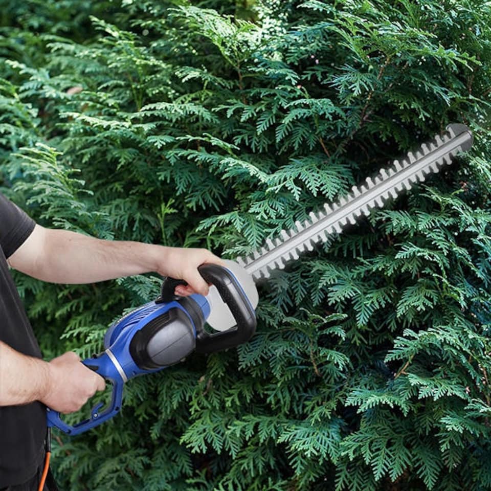 image 1 of Hyundai 680W 610mm Corded Electric Hedge Trimmer / Pruner | HYHT680E