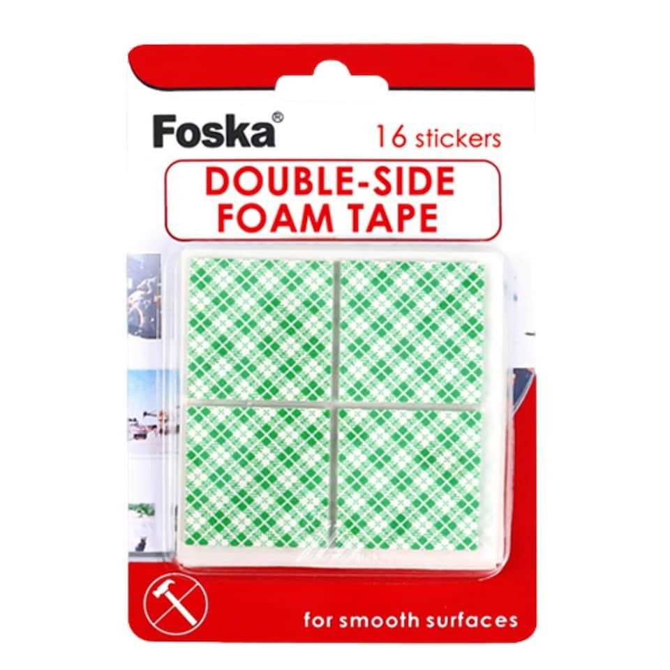 image 1 of Pack of 16 Double-Sided Foam Adhesive Tape 35 x 35mm