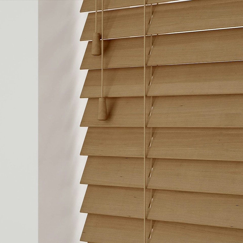 image 1 of 225cm Wild Oak Wooden Venetian Blinds With Strings (130cm drop) | Brown | Brown