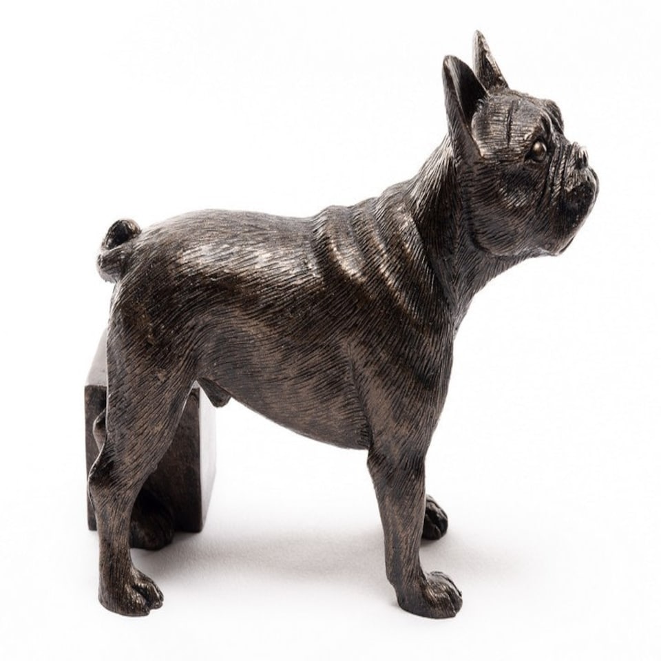 image 1 of Antique Bronze French Bulldog Plant Pot Feet - Set of 3 Bronze