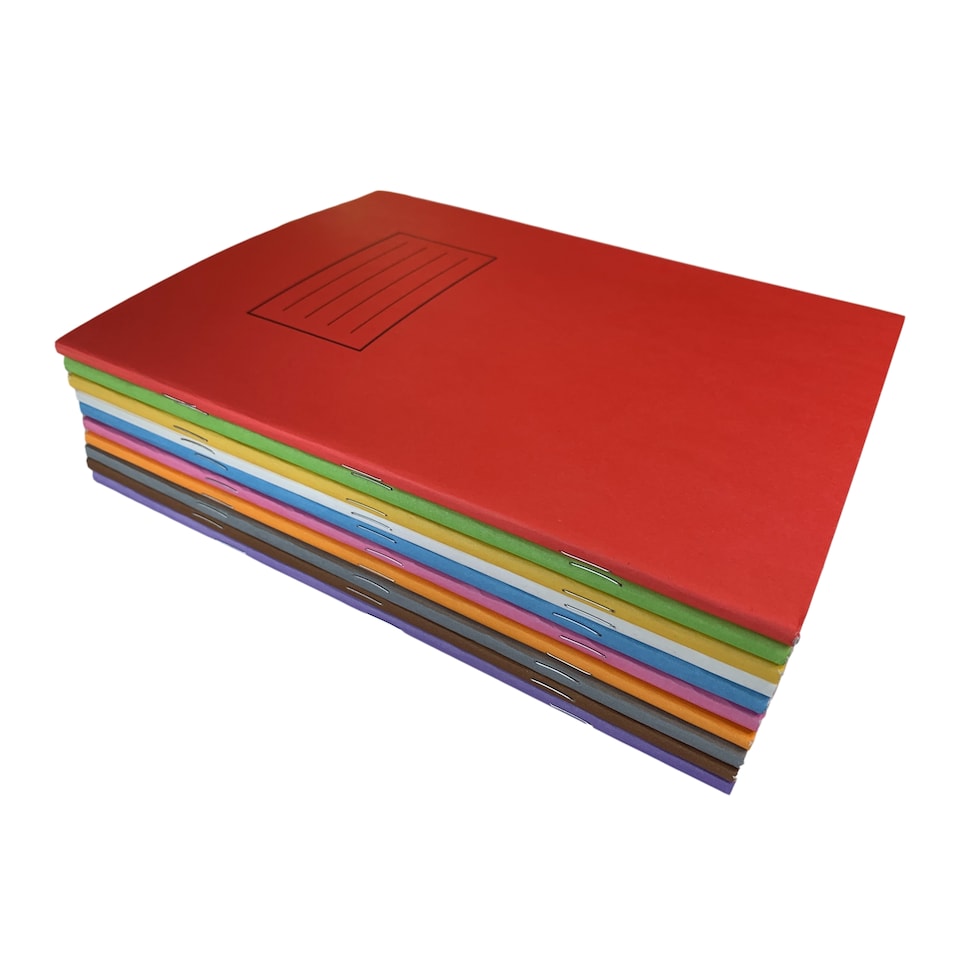 image 1 of Pack of 10 Janrax 9x7" Purple 80 Pages Feint and Ruled Exercise Books