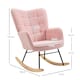 image 7 of HOMCOM Wingback Rocking Chair for Nursing w/ Steel Frame Pink