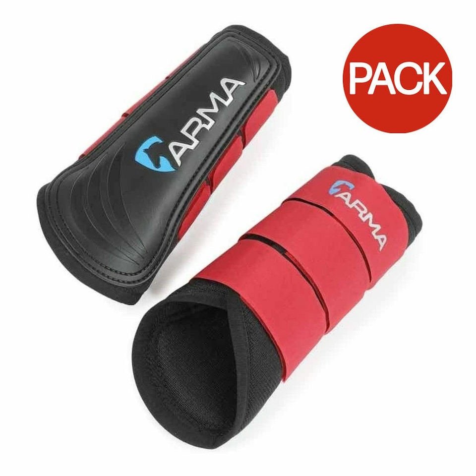 ARMA Air Motion Horse Brushing Boots (Pack Of 2) - Deep Red - X Full