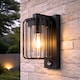 image 2 of CGC Alvin PIR Motion Sensor Black Outdoor Stainless Steel Cage Wall Lantern Light IP54