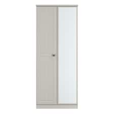 Stirling Double Wardrobe with Mirror Door in Grey Ash (Ready Assembled) | Grey | Grey Ash