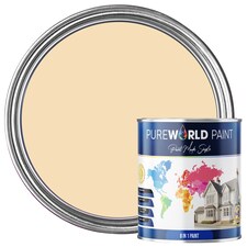 PUREWORLD All-in-One Paint & Primer - Multi-Surface Interior & Exterior, Walls & Wood - Beige - 5L - Matt