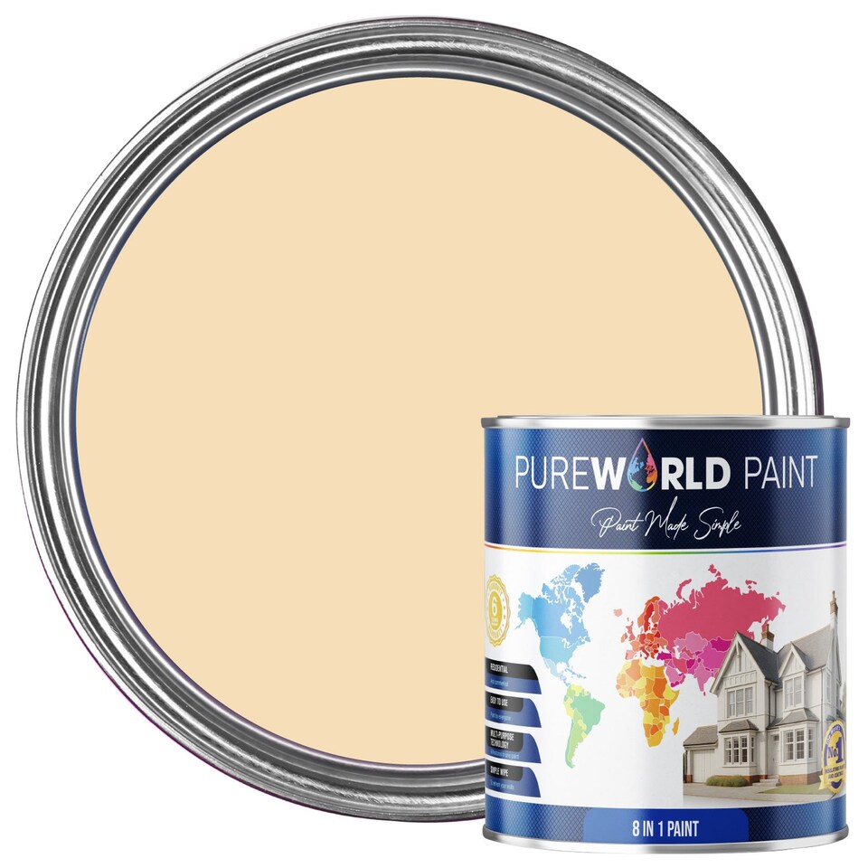 image 1 of PUREWORLD All-in-One Paint & Primer - Multi-Surface Interior & Exterior, Walls & Wood - Beige - 5L - Matt