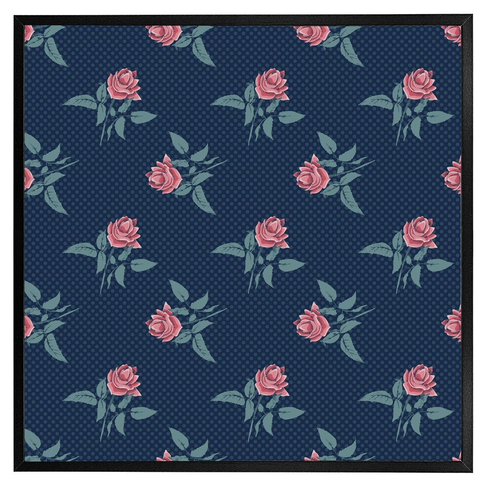 image 1 of Roses & spots print (Picture Frame) White | XS