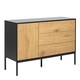 image 1 of Seaford 1 Door 3 Drawer Small Sideboard in Black & Oak