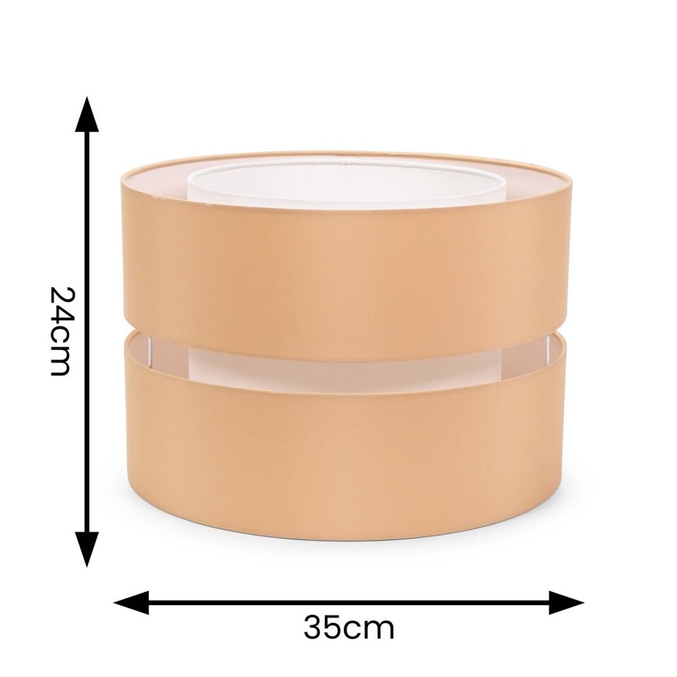 image 1 of ValueLights Sophia Large Sand 2 Tier Ceiling Light Shade & Bulb | Yellow