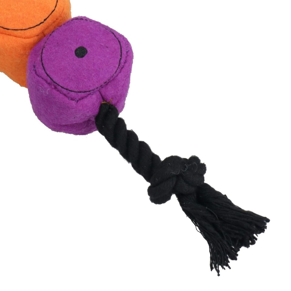 image 1 of Dog Puppy Small Halloween Gift Plush Comfort Squeaky BOO Rope Play Toy