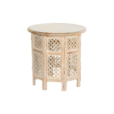 Side table DKD Home Decor White Brown Mango wood 53 x 53 x 53 cm N/A