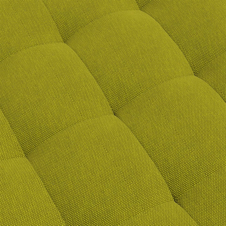 image 1 of Living and Home Linen Fabric Padded Footstool with Wooden Leg, Green