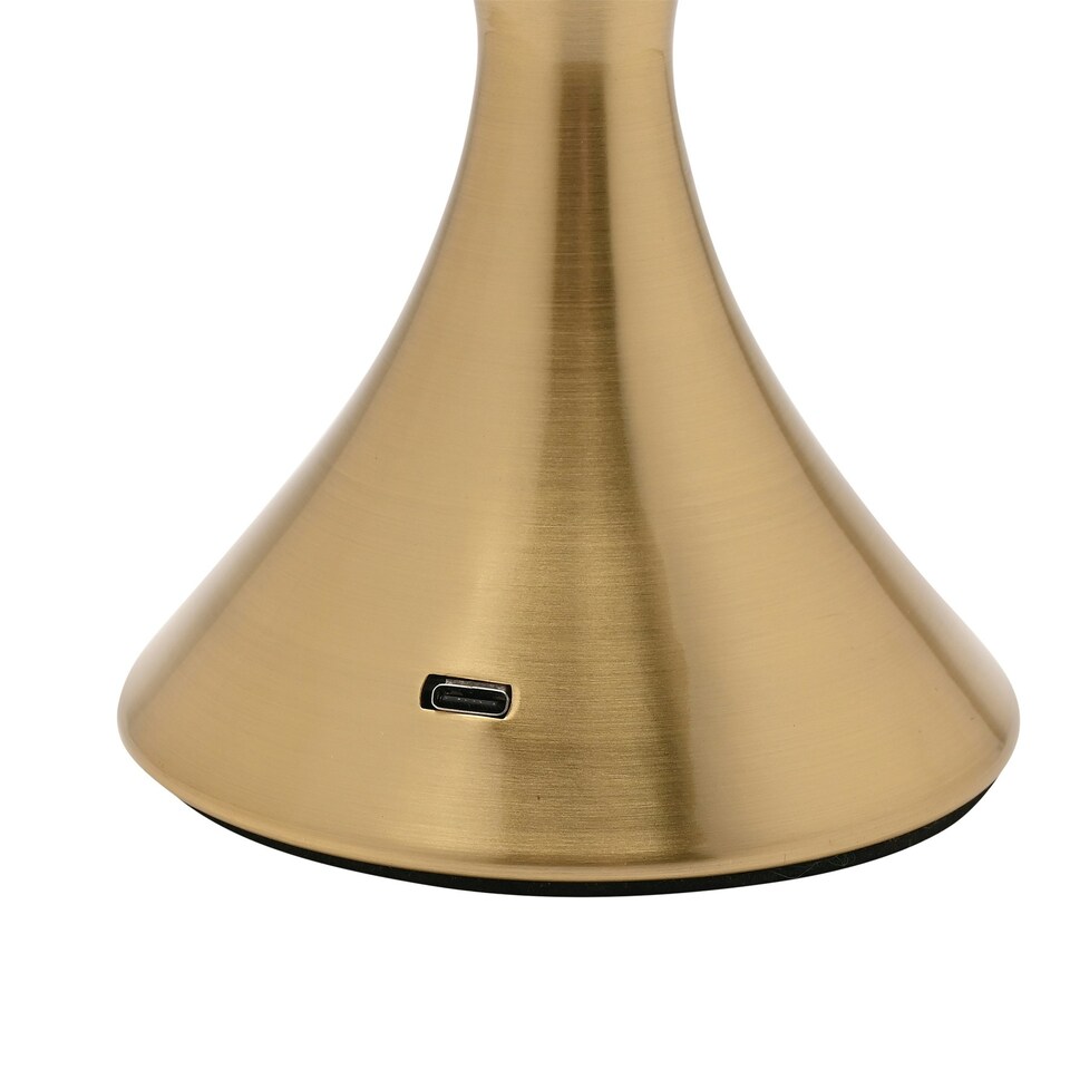 image 1 of Hestia Crystal Effect USB Touch Table Lamp with Curved Bronze Base