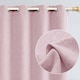 image 2 of Pink Lined Blackout Eyelet Curtains - 46 x 63 Inch Drop - 2 Panel | Pink | One Size