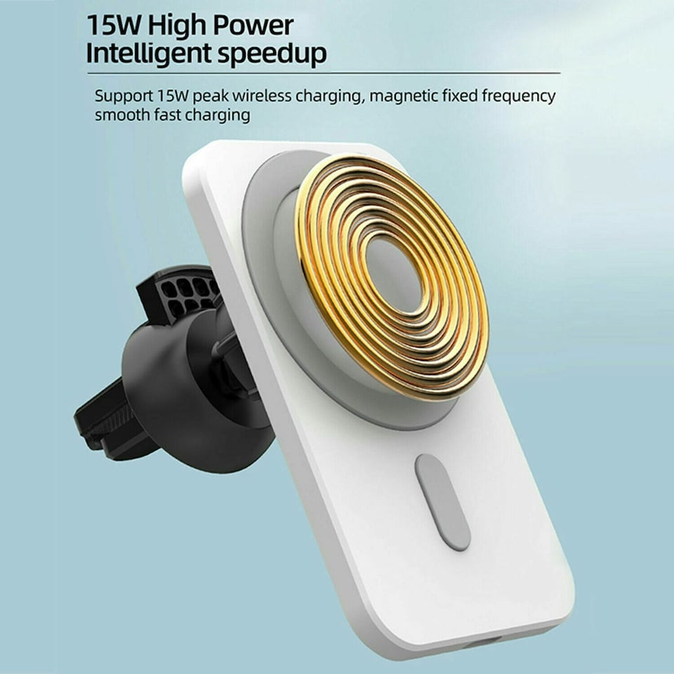 image 1 of Black Wireless Magnetic Mobile Phone Car Charger & Vent Mount