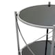 image 3 of Black Mirrored Side Table By Couch,Geometric Round Table,Spacious Bedside Table,Silver Decorative Table Silver