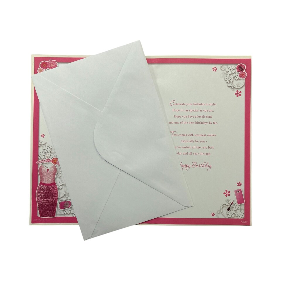 image 1 of Age 21 Pink Dress and Sandals Design Birthday Card