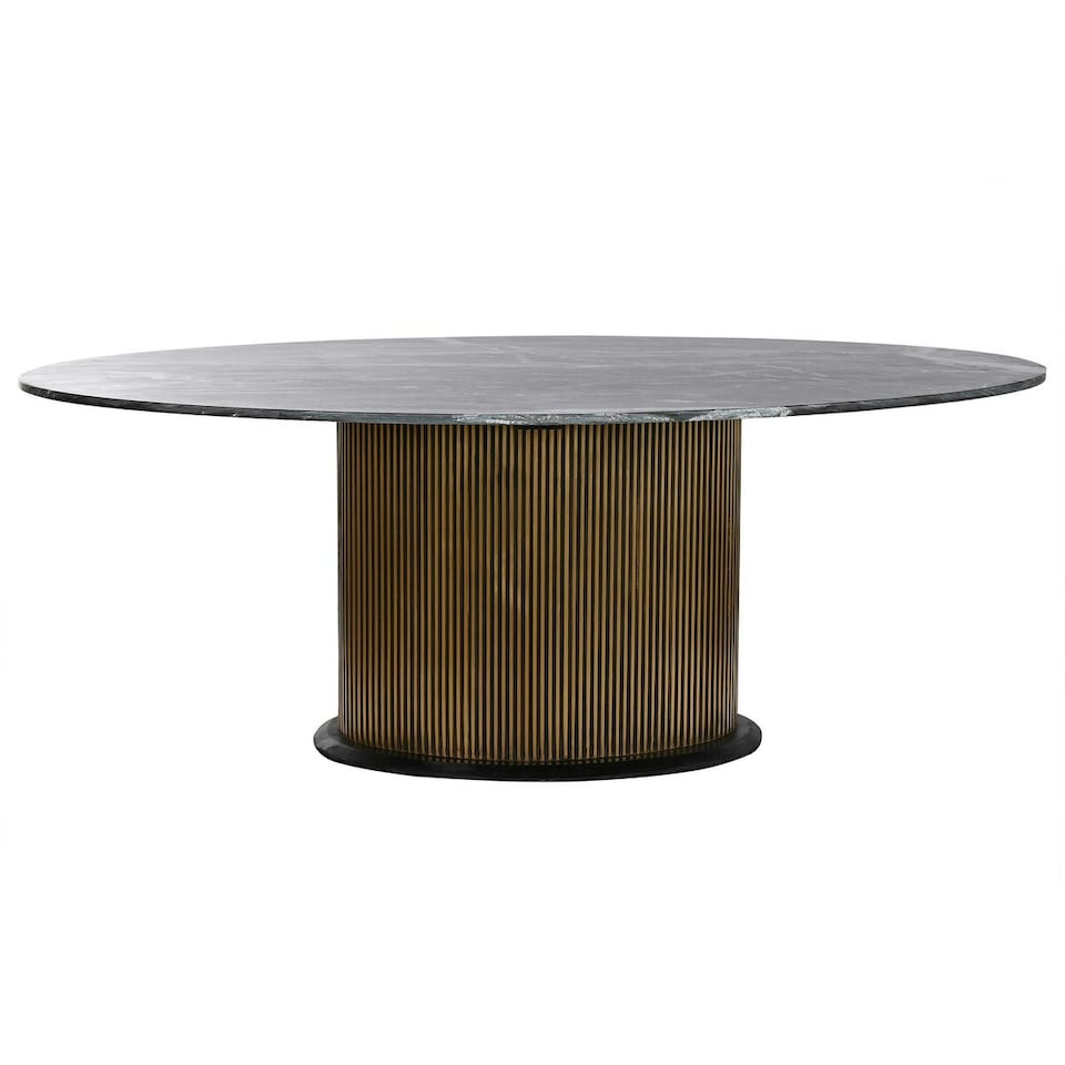 image 1 of Dining Table Home ESPRIT Black Golden Brass Marble 200 x 110 x 76 cm N/A