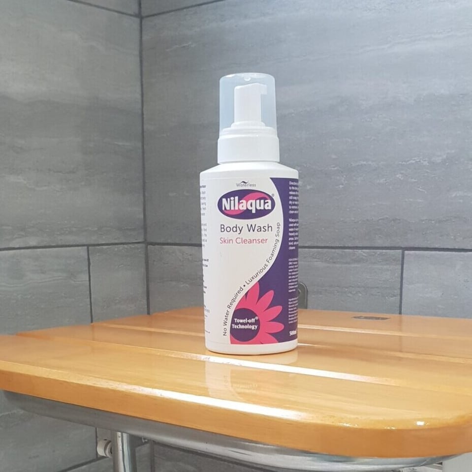 image 1 of Nilaqua® No Rinse Foaming Skin Cleanser 500ml - Rinse Free Body Wash Foam