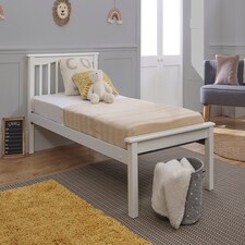 3ft Single Heavy Duty Wood,Metal Bed Frame.Strong,Robust Bedstead. White | White | Single