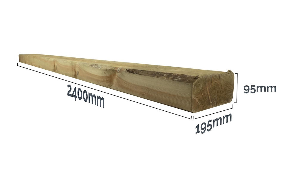 image 1 of Snowdon Timber Reject Treated Eased Edge Sleeper (L) 2.4m (W) 195mm (H) 95mm