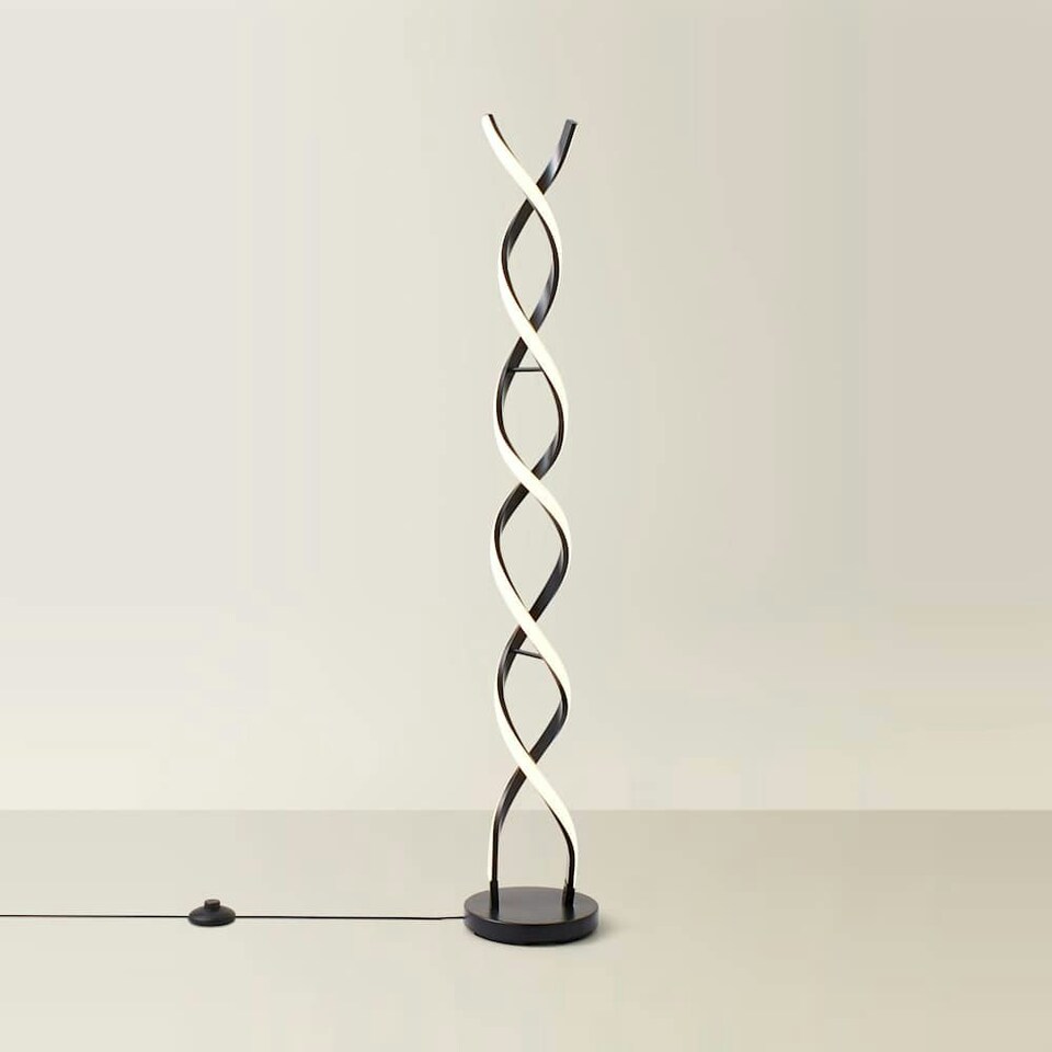 image 1 of ValueLights Infinity Black Double Twist Integrated LED Floor Lamp Black