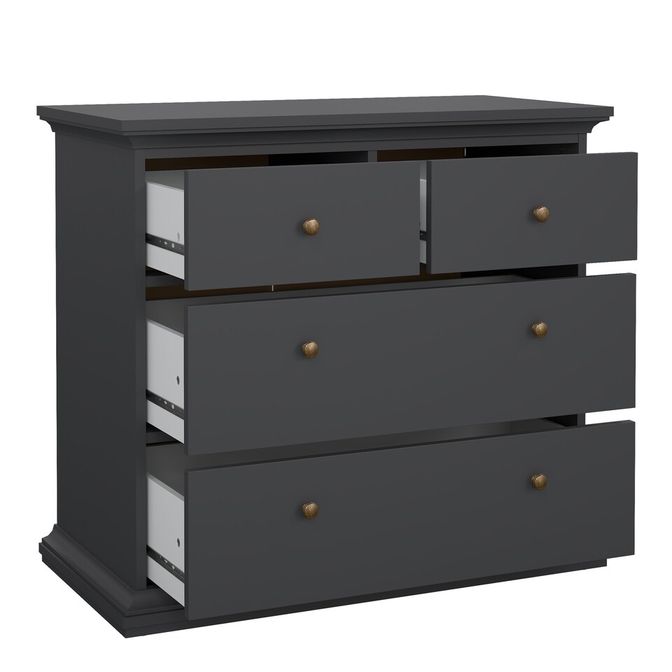 image 1 of Paris Chest of 4 Drawers in Matt Grey