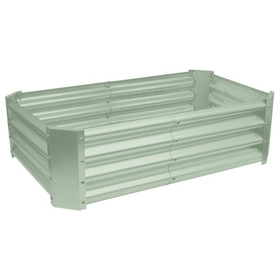 image 1 of Harbour Housewares Rectangle Galvanised Steel Raised Garden Bed - 120cm x 60cm - Green | Green | Green