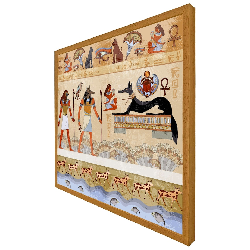 image 1 of Egyptian mythelogical drawings (Picutre Frame) Black | S