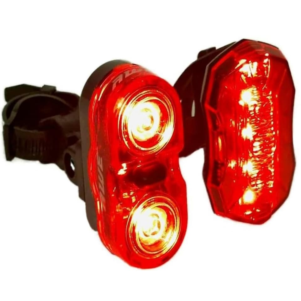 image 1 of AWE AweTwin Red LED Rear Bike Light Set 2 x 0.5W AAA Battery & 5 x Red (SMD) LEDs