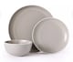 image 1 of 12pc 2 Tone Grey & White Rim Dinner Set