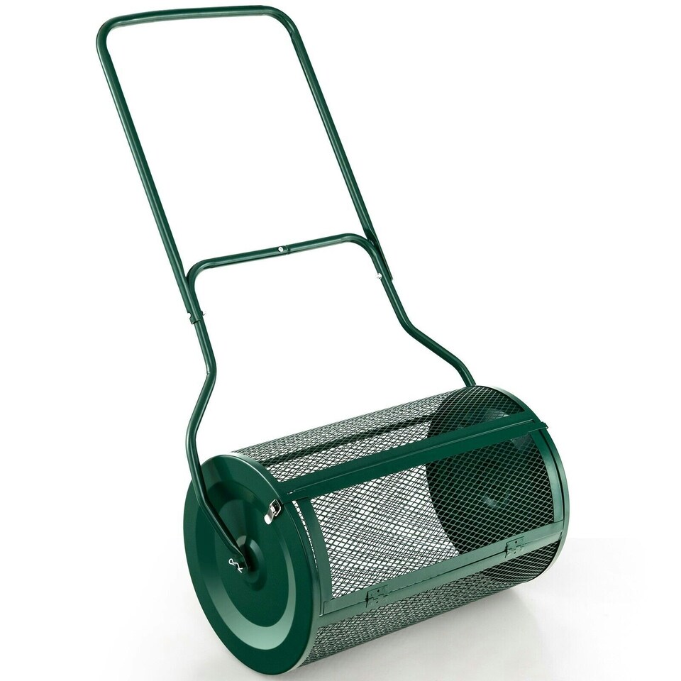 image 1 of COSTWAY 27 Inch Compost Spreader Peat Moss Spreader